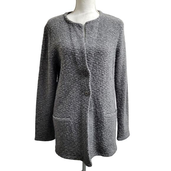 Eileen Fisher wool alpaca button front oversized cardigan sweater knit - Picture 1 of 8